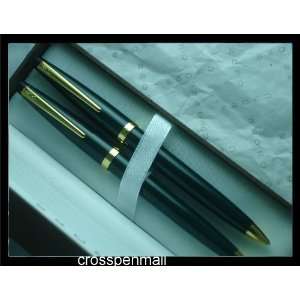  Cross Green Lacquer & 23k Gold Pen and 0.5MM Pencil Set 