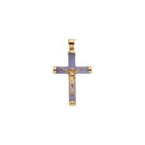  Lavender Jade Square Crucifix 