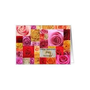  secretary Happy Valentine´s Day patchwork roses Card 