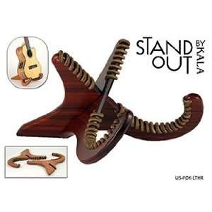   STAND OUT SOLID PADAUK UKULELE STAND LEATHER TRIM 
