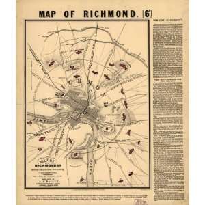  1860 Map Richmond Va, History, Civil War