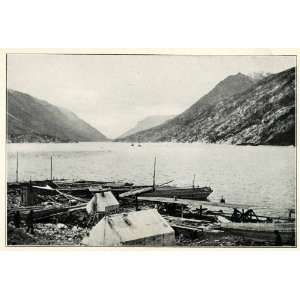  Lake Bennett British Columbia Canada Yukon Mountains Ship Pier Camp 