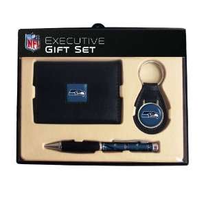  Seattle Seahawks Trifold Wallet Key Fob and Pen Gift Set 