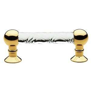   4349.030 Polished Brass 3 CTC Crystal Cabinet Pull