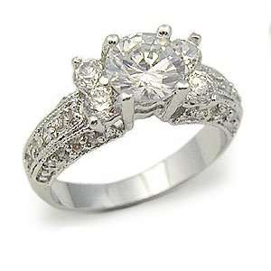  Small Estate Look Cubic Zirconia Engagement Ring Jewelry