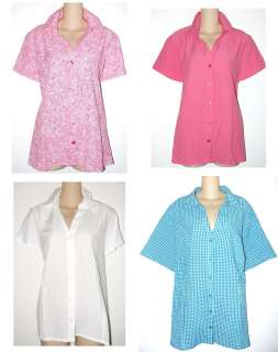 New WHITE STAG Ladies Crinkle Camp SHIRTS Blouse Top Pink White or 