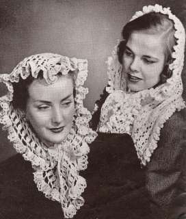 Vintage Knitting Crochet PATTERN Fascinator Head Scarf  