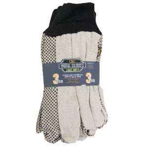 Custom Leathercraft PK2006 Cotton Canvas Gloves with Gripper Dots, 3 