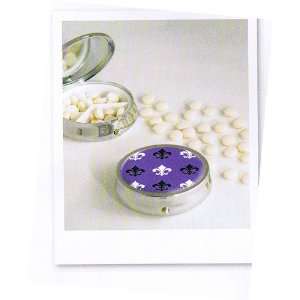  Purple Fleur de Lis Pillbox 