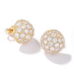Sterling Silver / 14K Gold Plated or Rhodium Cubic Zirconia Dome 