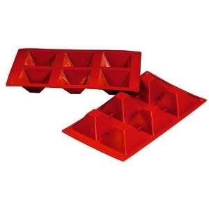  Fat Daddios 6 Cup Silicone Pyramid Baking Pans, Case of 6 