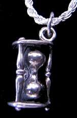 Hour Glass Sands of Time silver charm Jewelry Timer  