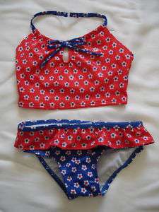 SAND N SUN Toddler 2 piece Red White Blue SWIMSUIT 3T  