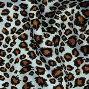  58 Wide Charmeuse Satin Cheetah Blue Fabric By The Yard 