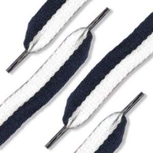  50 Flat Thick Shoe Laces  Navy Blue and White Everything 