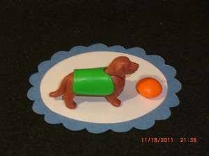 Dachsund Rust/Sweater (Playmobil Dollhouse Pet Dog/Animal  Diorama 