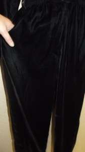 Vintage Saint Germain womenss Black Velvet Jumpsuit size x small 