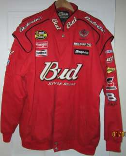 Nascar Budweiser Dale Earnhardt Jr. XXL red jacket, Great shape very 