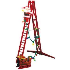   Musical Lighted Stepping Santa Claus on Ladder #36891