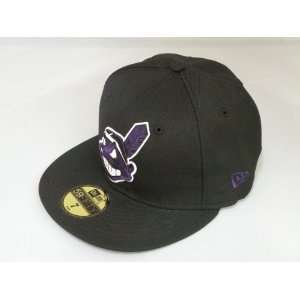  New Era Cleveland Indians Basic Black Purple White 59Fifty 