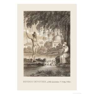 Hindoo Devotees Giclee Poster Print by Baron De Montalemert, 12x16 