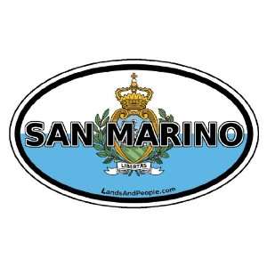  San Marino Flag Europe State Car Bumper Sticker Decal Oval 