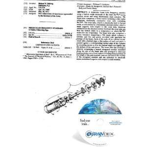  NEW Patent CD for MOLECULAR FREQUENCY STANDARD Everything 