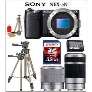  Sony NEX 5NK Camera (Black) + Sony SEL 18 55mm f3.5 5.6 Lens + Sony 