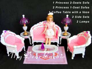 NEW Princess Furniture Sofa Set for Barbie Dolls #S44  