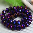 40PCS Dark Purple Crystal Glass Faceted Rondelle Beads  