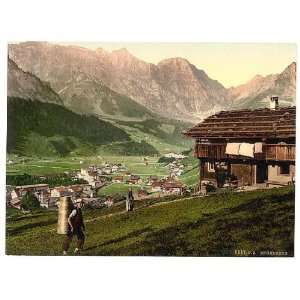  Photochrom Reprint of Engelberg Valley and Peasants House 