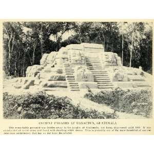 1931 Print Ancient Architecture Tomb Pyramid Uaxactun Guatemala 