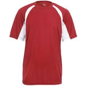   Badger Performance Colorblock Hook Tee RED/WHITE AM