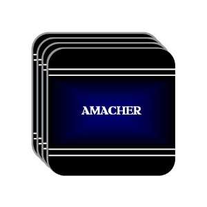 Personal Name Gift   AMACHER Set of 4 Mini Mousepad Coasters (black 