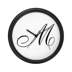  M Initial Black and White Decorative Wall Art Clock, 10 