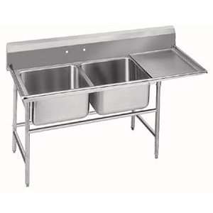   Line Two Compartment Pot Sink with One Drainboard  