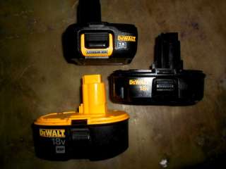 LOT OF 6 DEWALT 18V BATTERIES DC9096 DC9098 & DC9181  