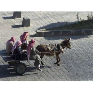  Arab Men in Donkey Cart, Bosra, Syria, Middle East Premium 