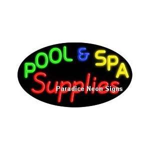 Flashing Pool & Spa Supplies Neon Sign (Oval)  Sports 