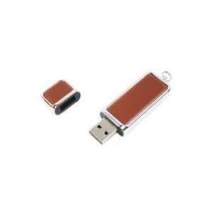 8GB Leather with Iron Cover USB Flash Drive Brown 