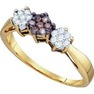  Attractive Floral Ring Delicately Crafted in 10K Two Tone 