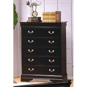   Chest Louis Philippe Style in Deep Black Finish Furniture & Decor