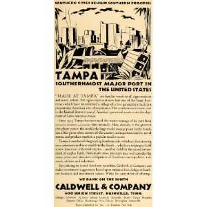 1930 Ad Tampa Southern Cigars Port Business Caldwell   Original Print 
