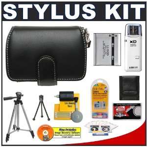  Olympus Stylus Premium Black Leather Case with LI 50B 