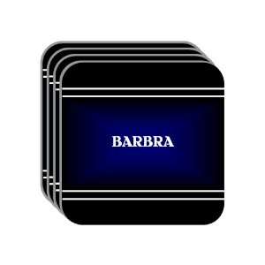 Personal Name Gift   BARBRA Set of 4 Mini Mousepad Coasters (black 