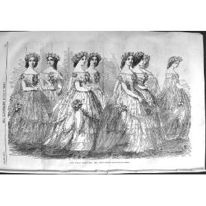    1858 ROYAL WEDDING PORTAIT BRIDESMAIDS DRESSES