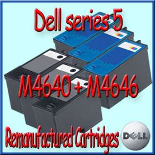 Dell Ink Cartridge Series 5 Black M4640 4640 J5566 2 PK  