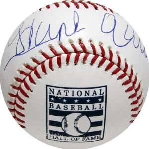   Hank Aaron Autographed Hall of Fame Logo Baseball