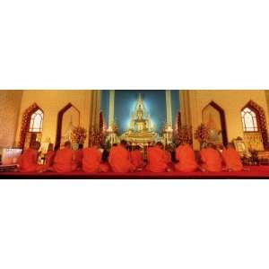  Monks, Benchamapophit Wat, Bangkok, Thailand by Panoramic 