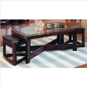   Series Rectangular Cocktail Table with Two Ottomans Home & Garden
